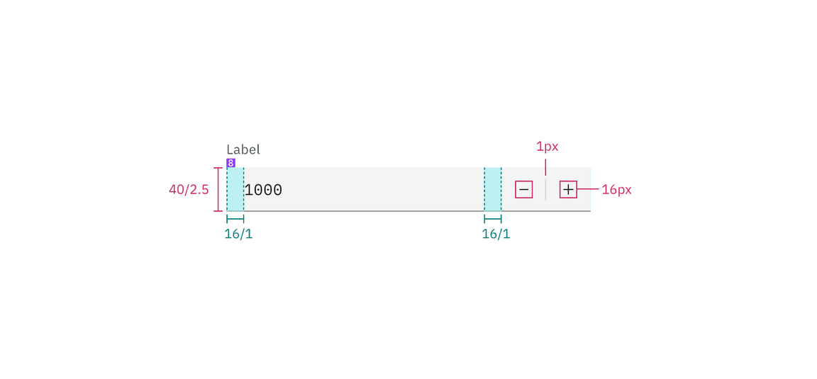 Structure and spacing for number input